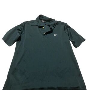 Vintage RockSteady Black Polo Size XL novelty buttons Elder Emo 2000s Y2K